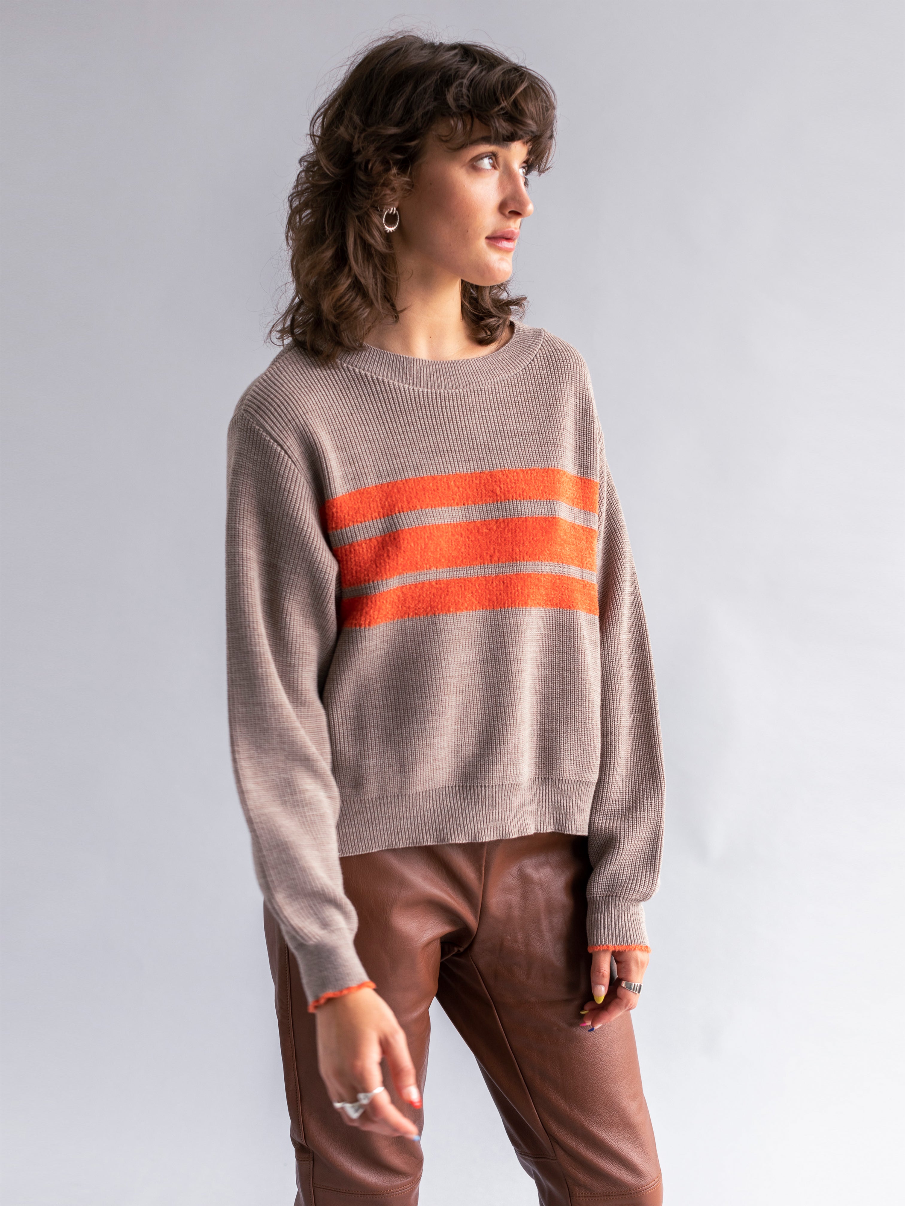 Velour Striped Knit Jumper (NEW COLOURWAY)