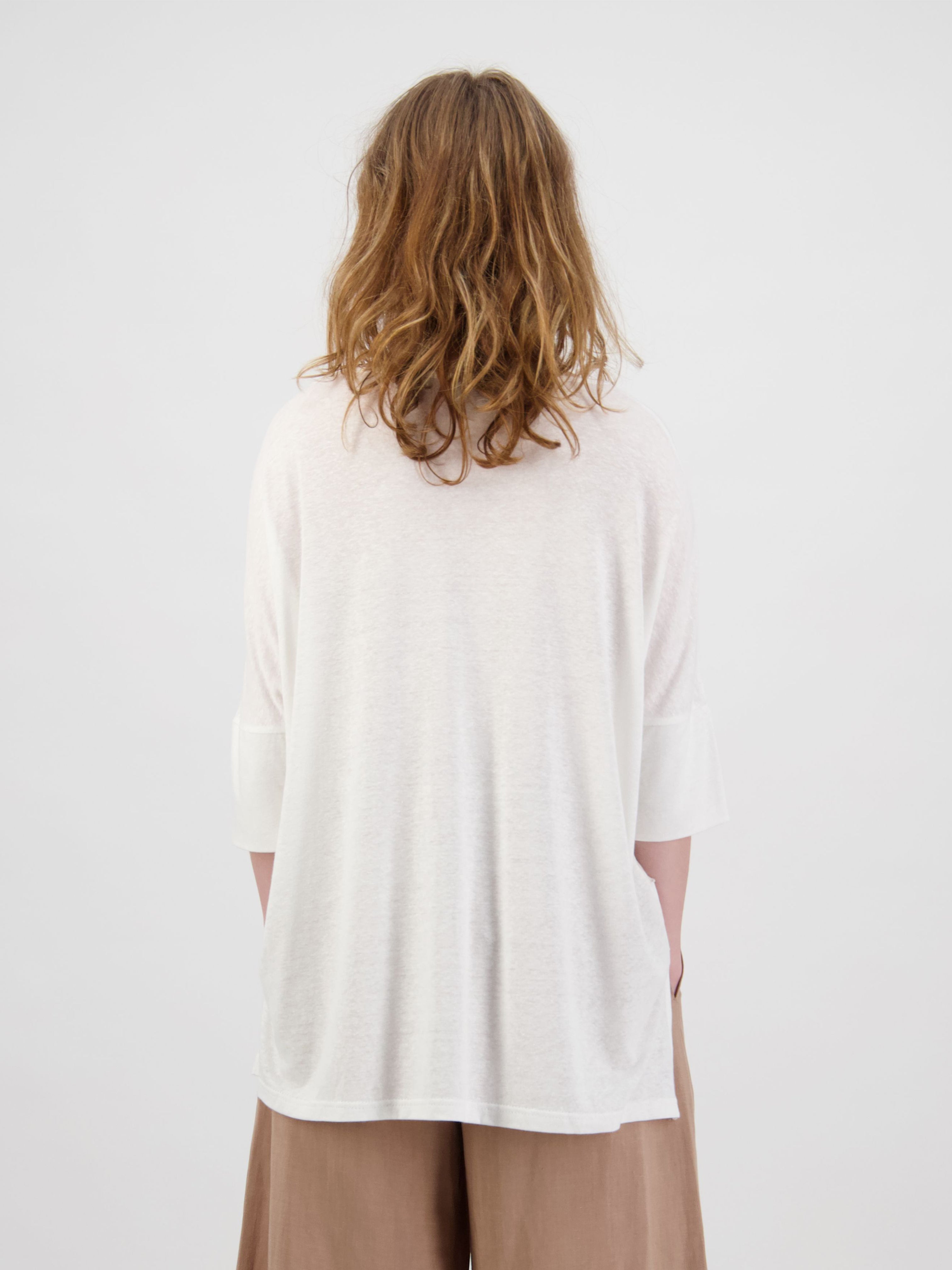 Crinkle 3/4 Sleeve Linen Top