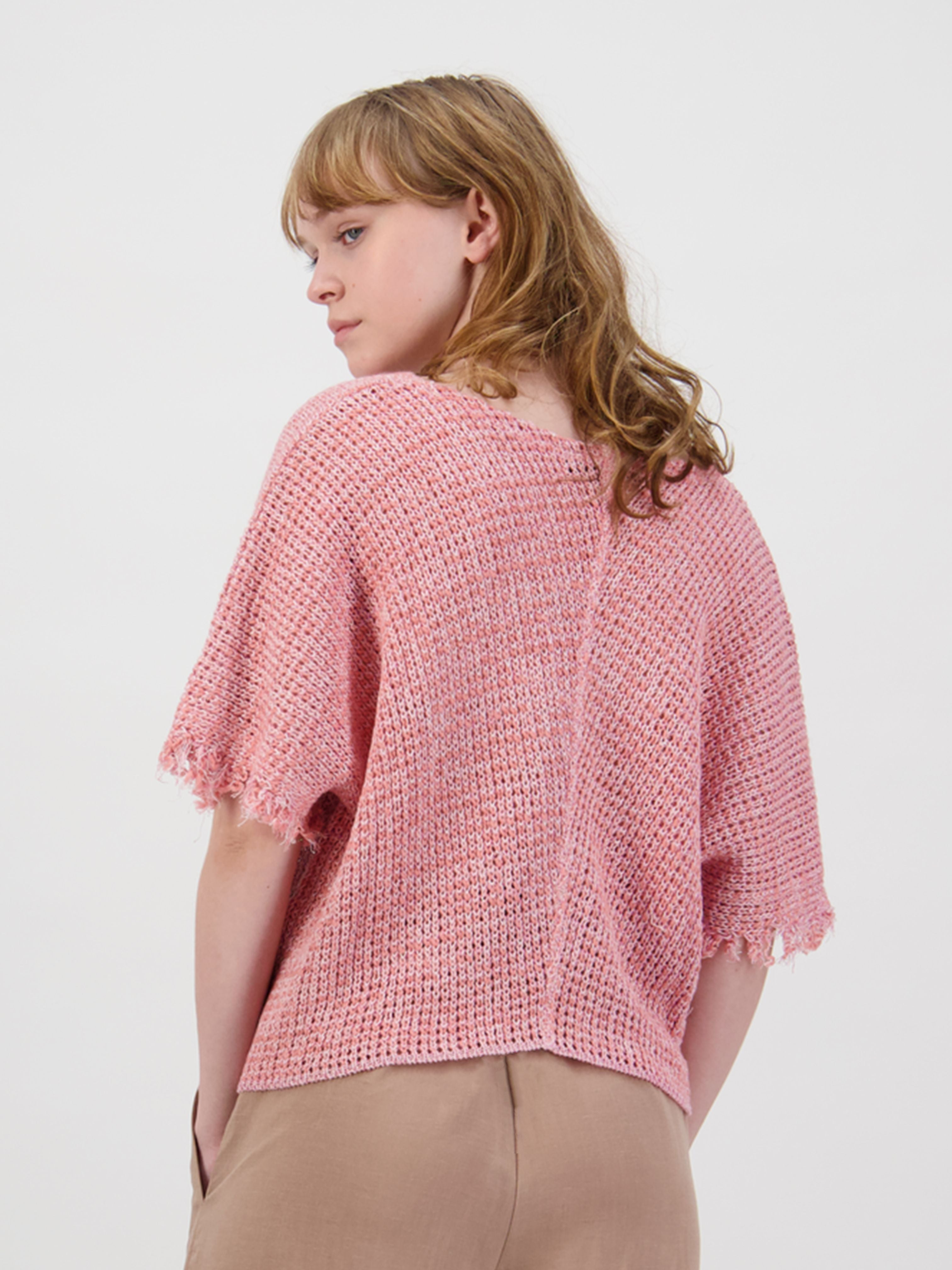 Raw Fringe Knit Top