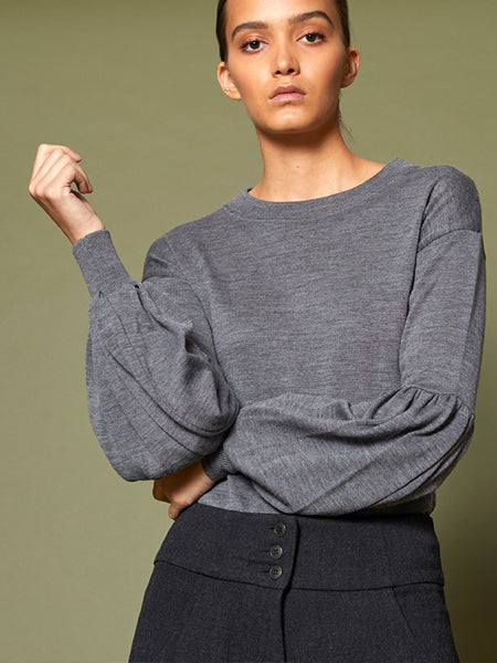 Balloon Sleeve Knit Top (BACK IN STOCK)