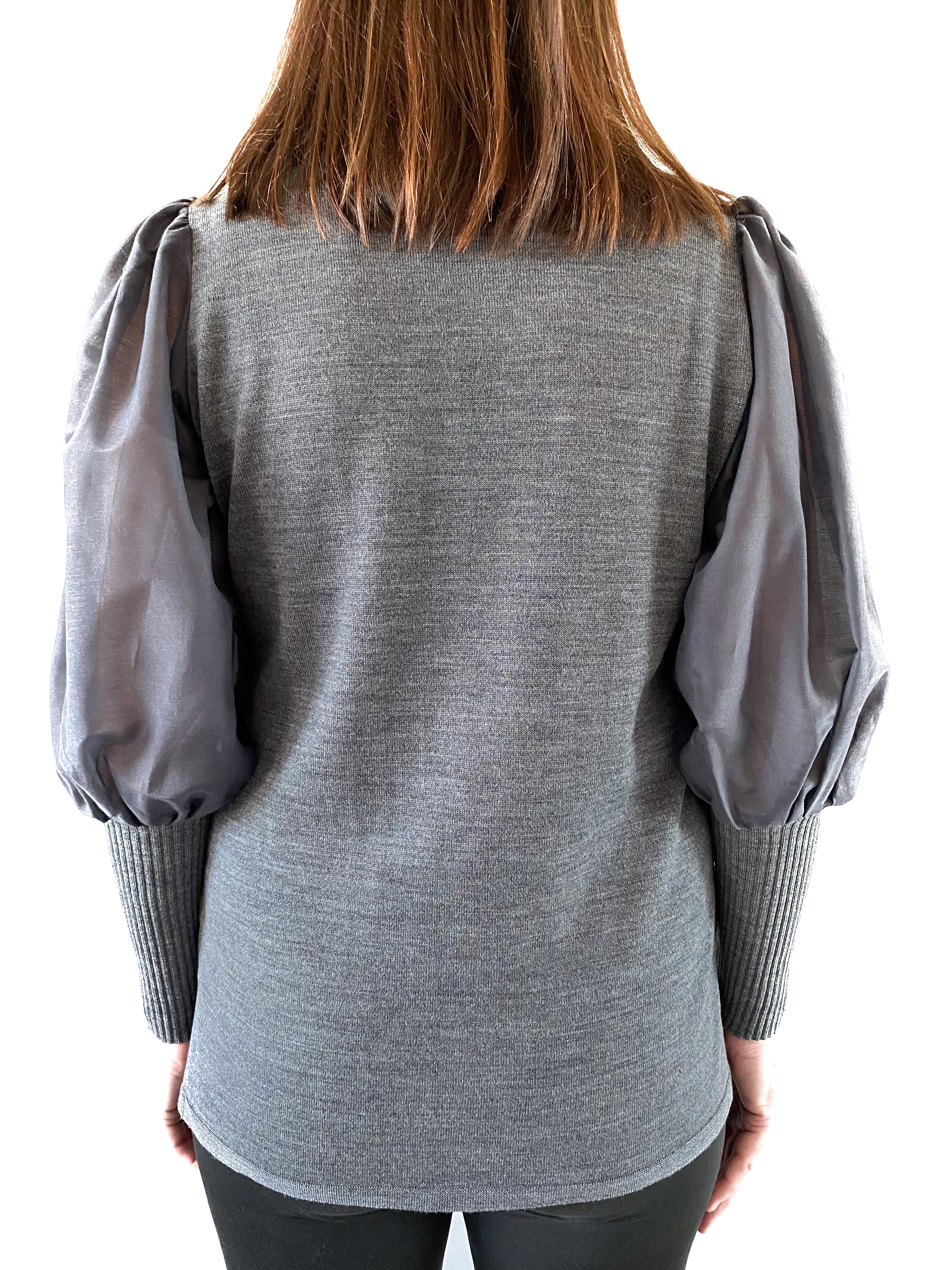 Sheer Puff Sleeve Knit Top (New colourways)