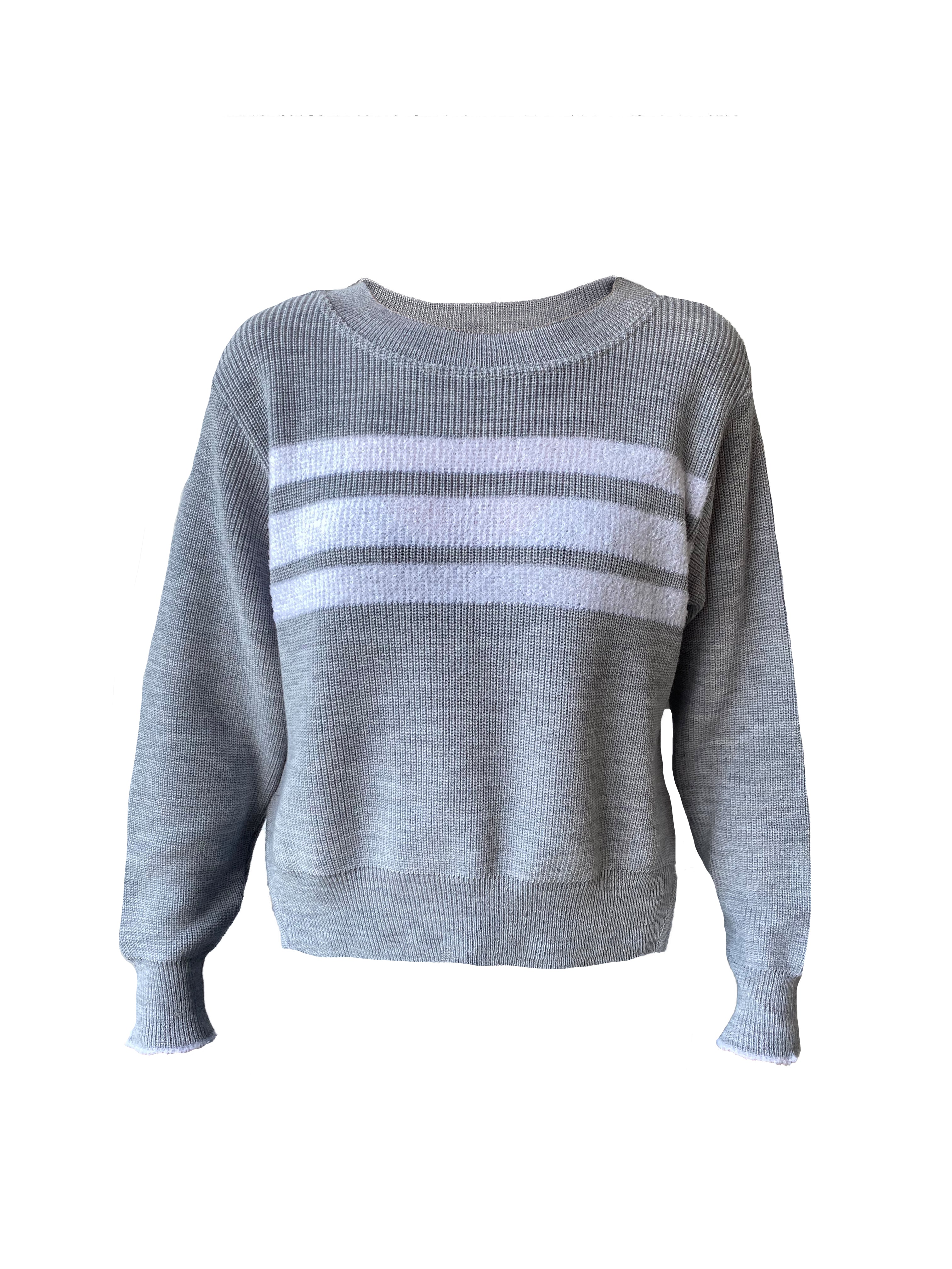 Velour Striped Knit Jumper (NEW COLOURWAY)