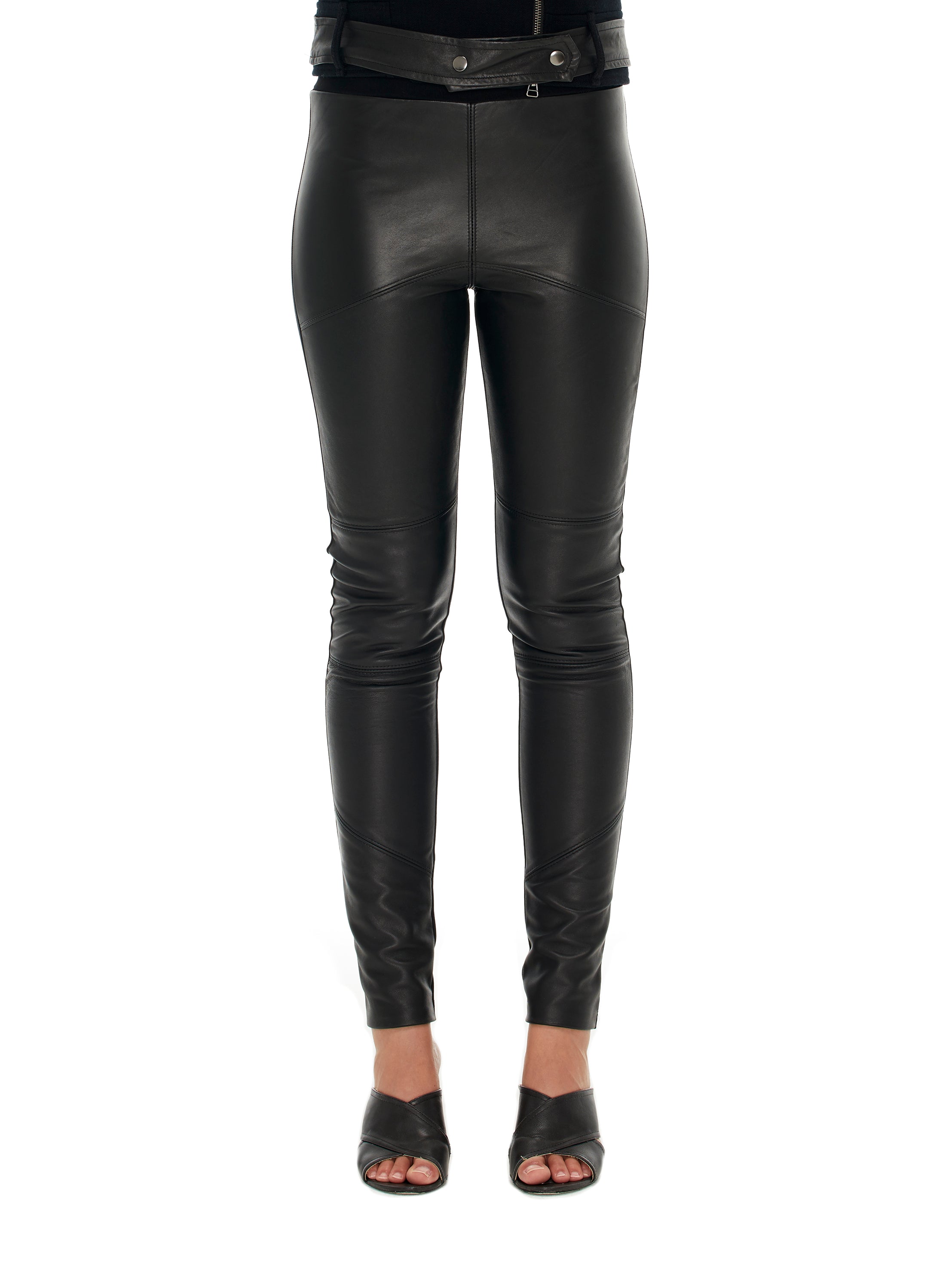 Leather Front Paneled Pant (Charcoal added)