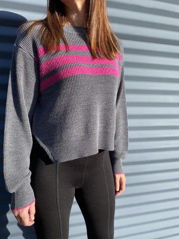 Velour Striped Knit Jumper (NEW COLOURWAY)