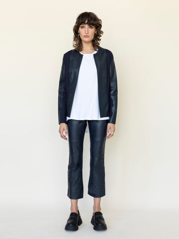 Bootcut Leather Front Paneled Pants