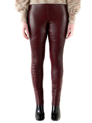 Leather Front Quilted Ponti Pants