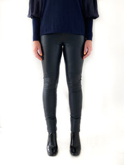 Leather Front Paneled Pant (Charcoal added)